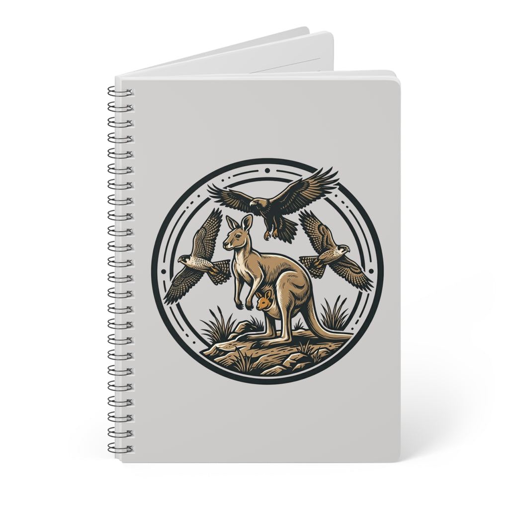 Kangaroo & Kookaburra A5 Spiral Notebook — Wildlife Journal, Lined Notes