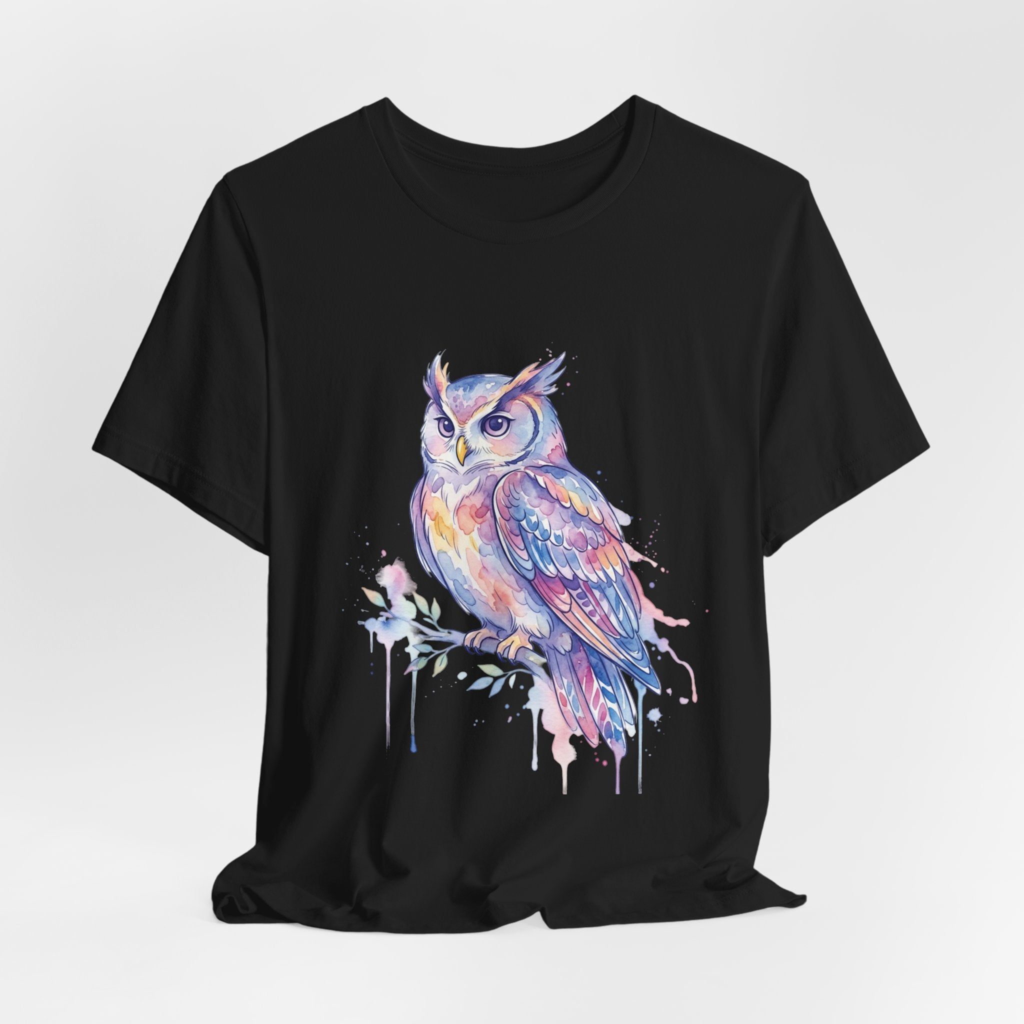 Watercolor Pastel Owl T-Shirt — Dreamy Calming Bird Tee