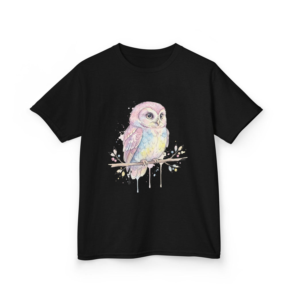 Dreamy Watercolor Pastel Owl T-Shirt — Calming Youth Short Sleeve Tee