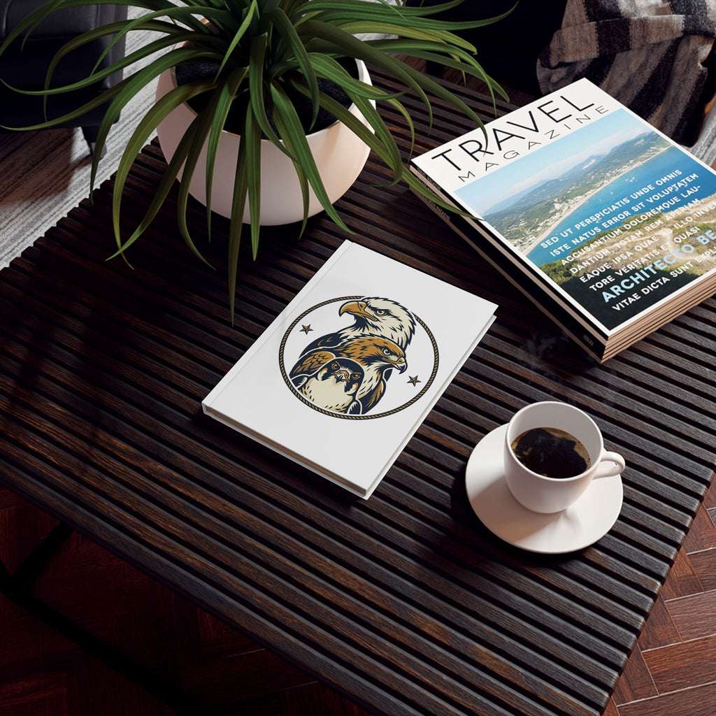 Patriotic Eagle Trio Hardback Journal — Vintage American Bald Eagle Notebook