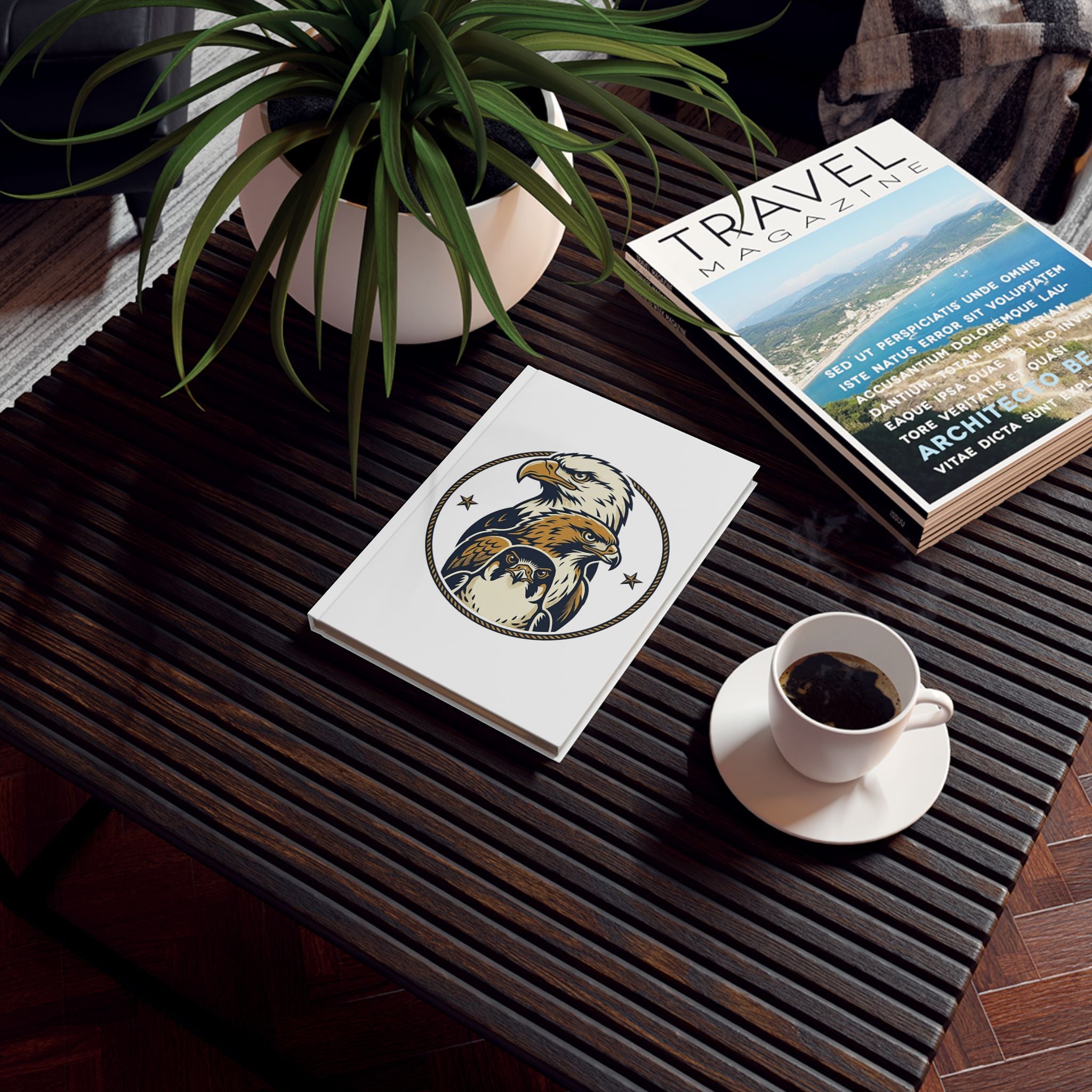 Patriotic Eagle Trio Hardback Journal — Vintage American Bald Eagle Notebook