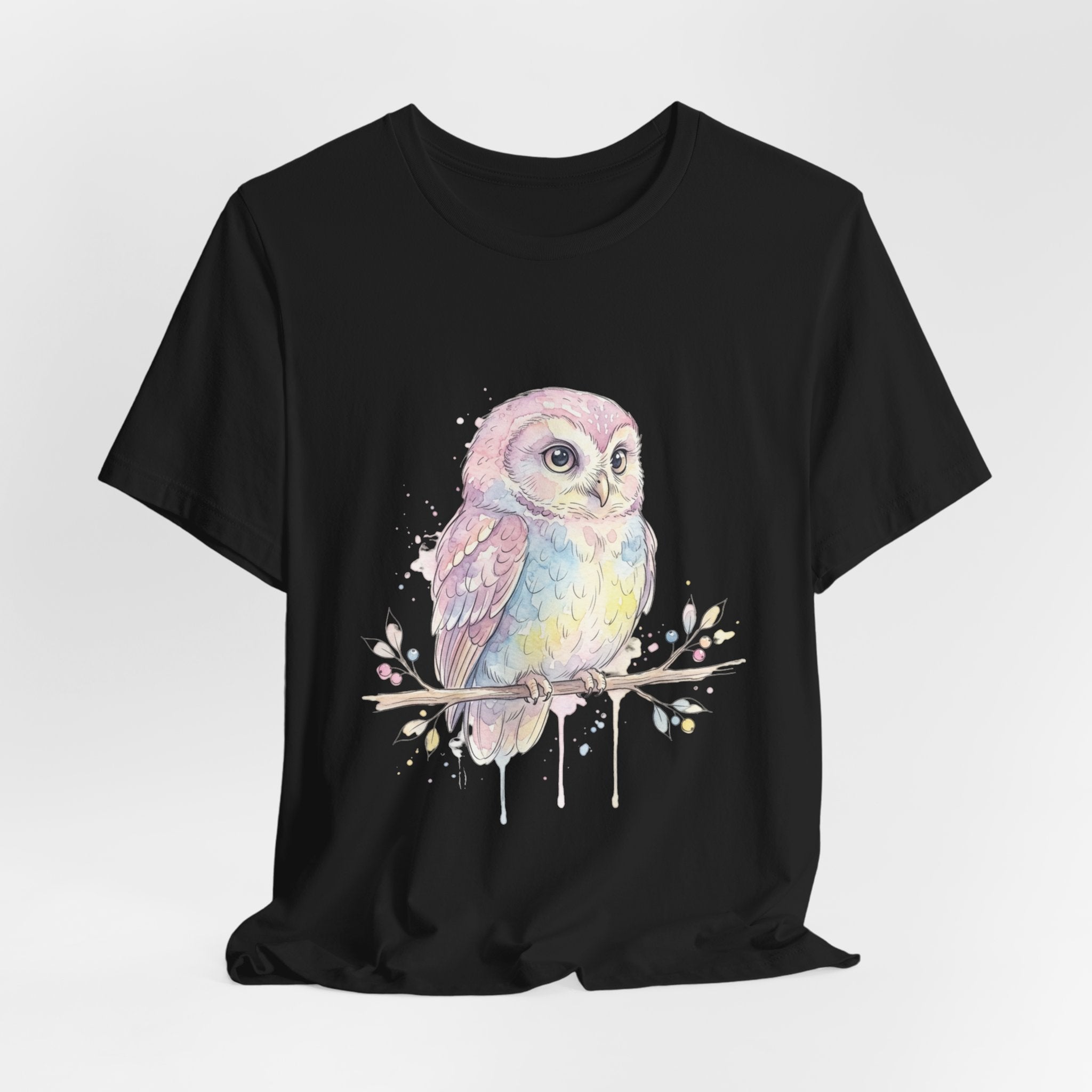 Watercolor Pastel Owl Tee — Dreamy Calming Owl T-Shirt