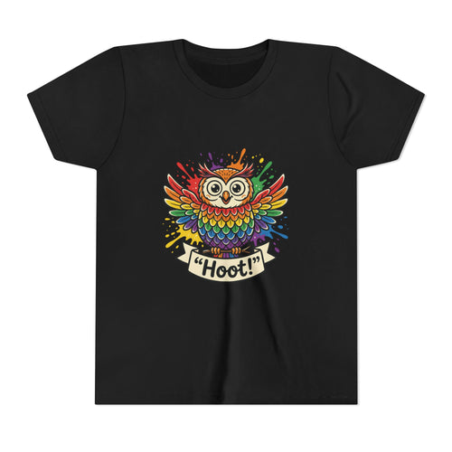 Colorful Rainbow-Feather Owl Youth Tee