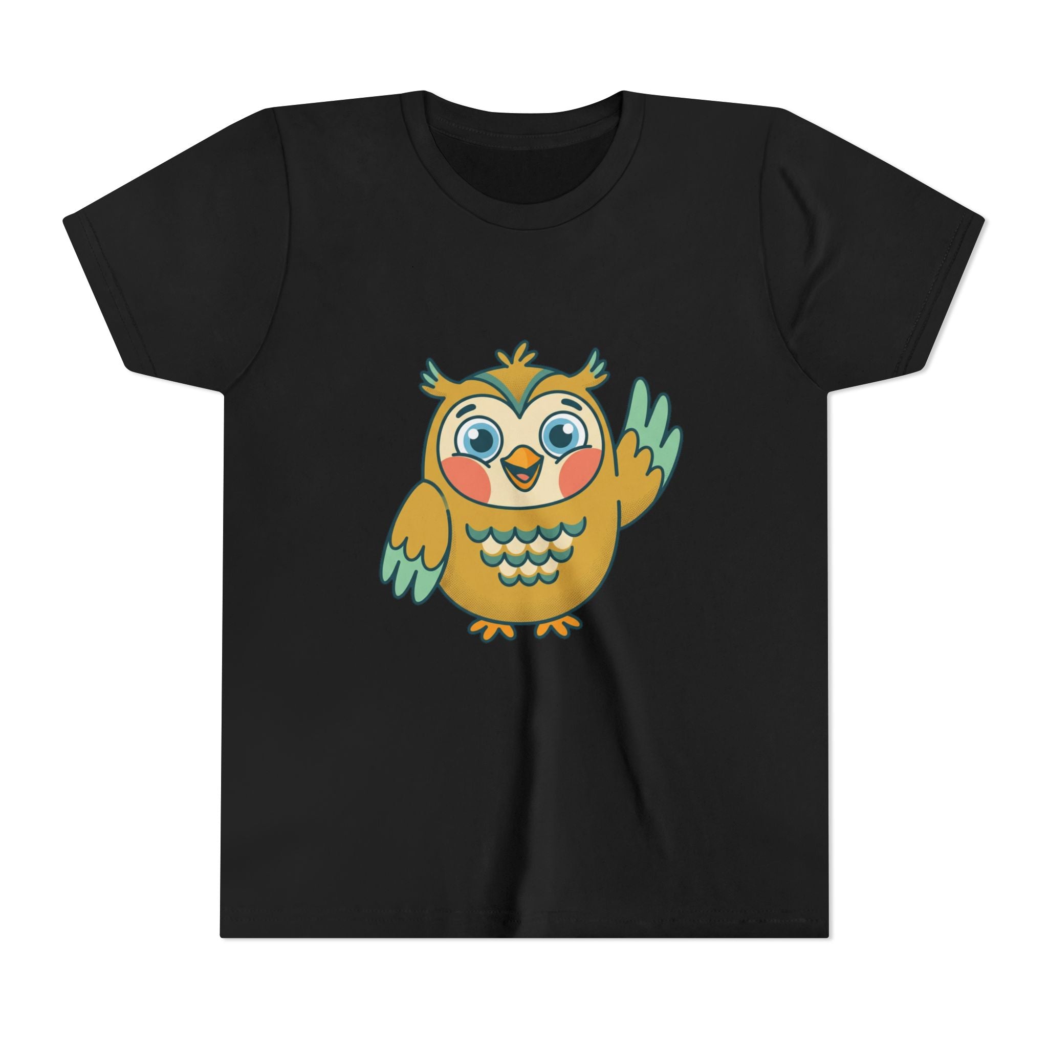 Cute Cartoon Owl Youth Tee — Happy Owl Kids T-Shirt