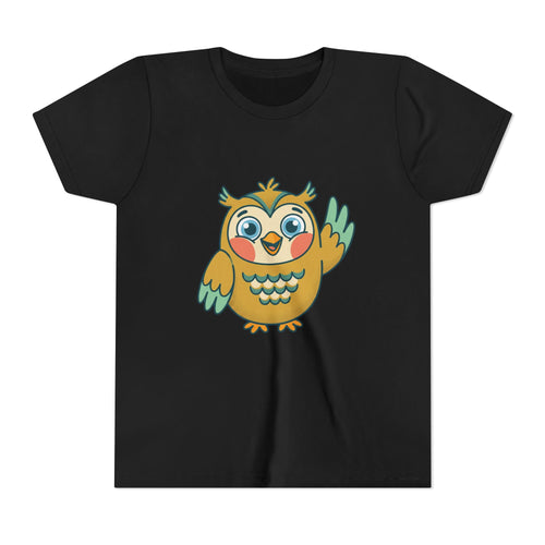 Cute Cartoon Owl Youth Tee — Happy Owl Kids T-Shirt