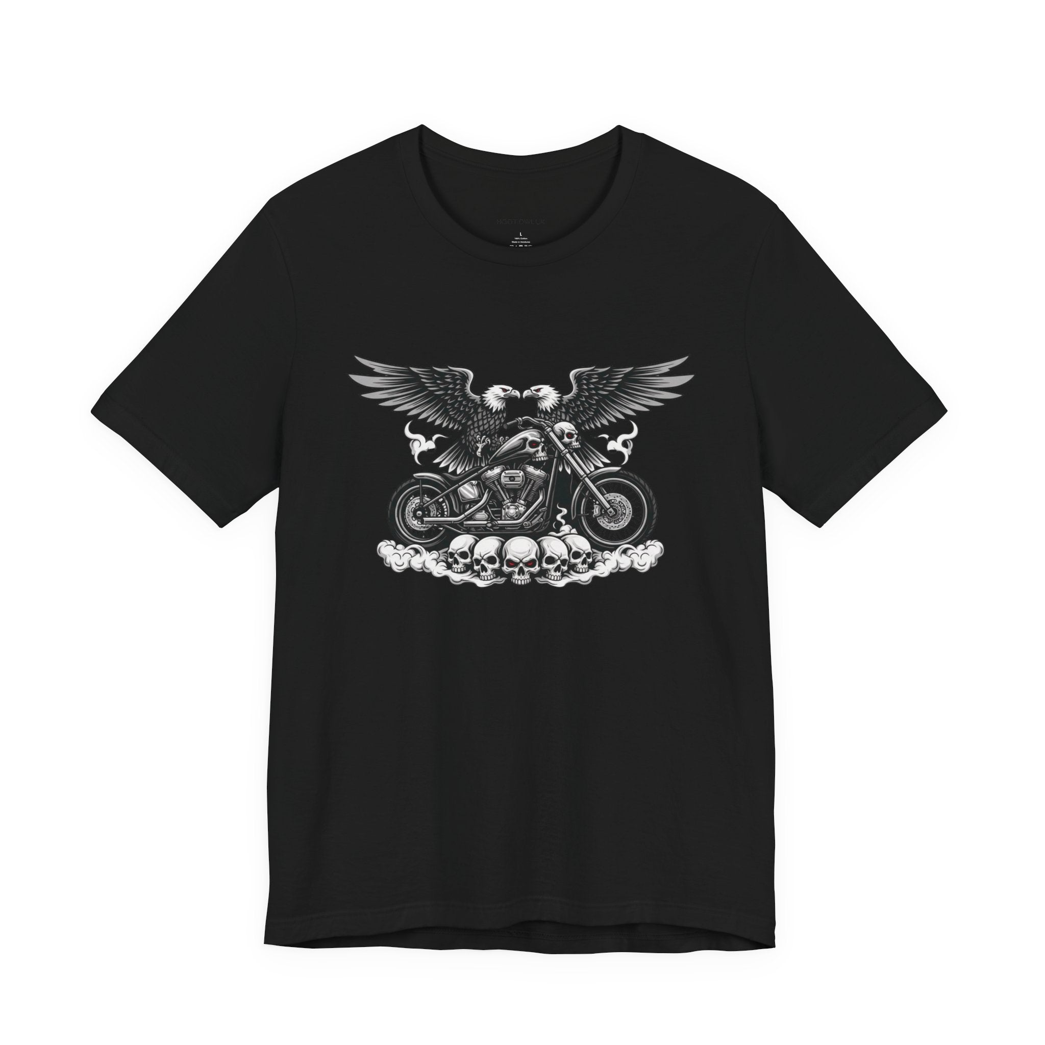 Eagle Chopper and Skulls T-Shirt | Biker Skull Motorcycle Graphic