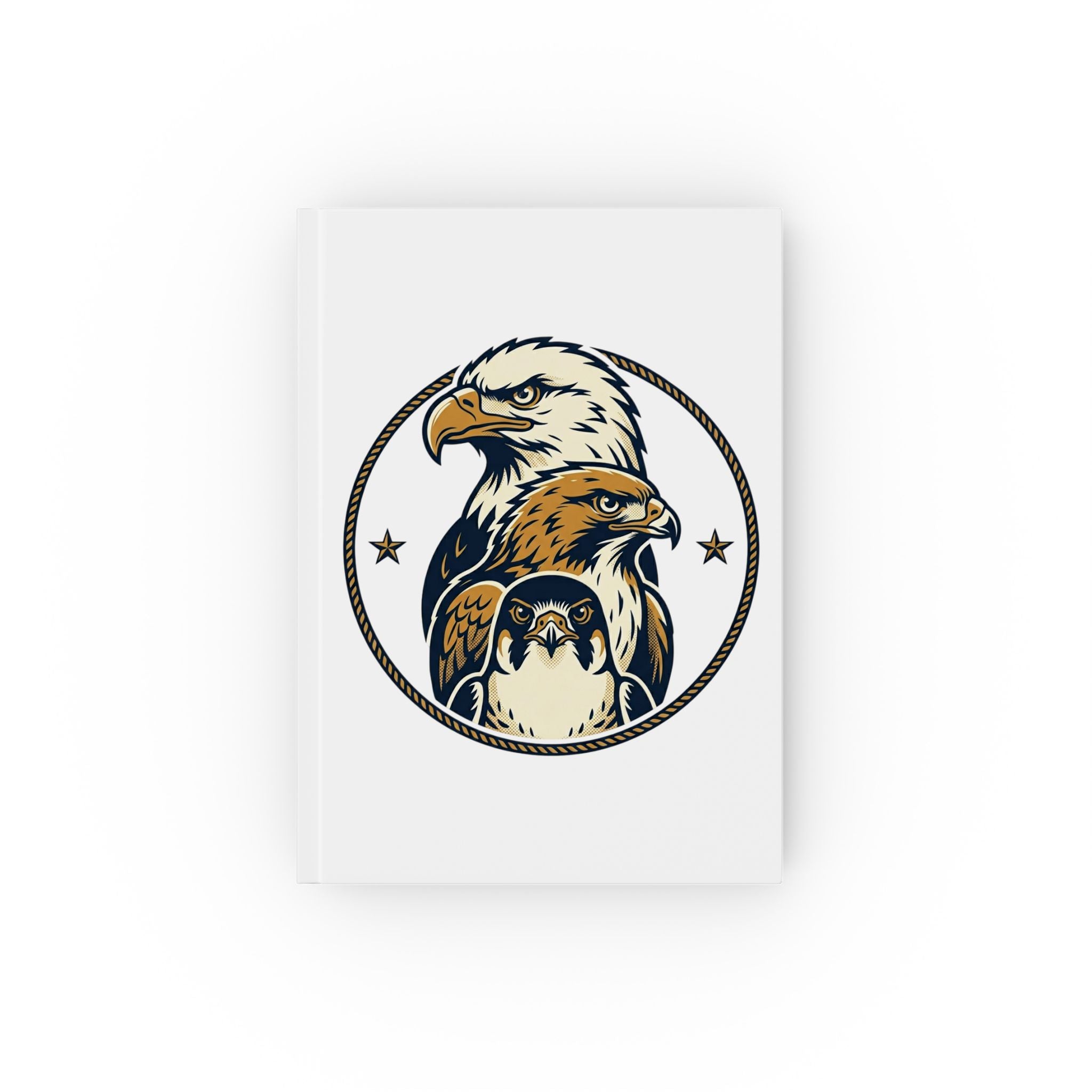 Patriotic Eagle Trio Hardback Journal — Vintage American Bald Eagle Notebook