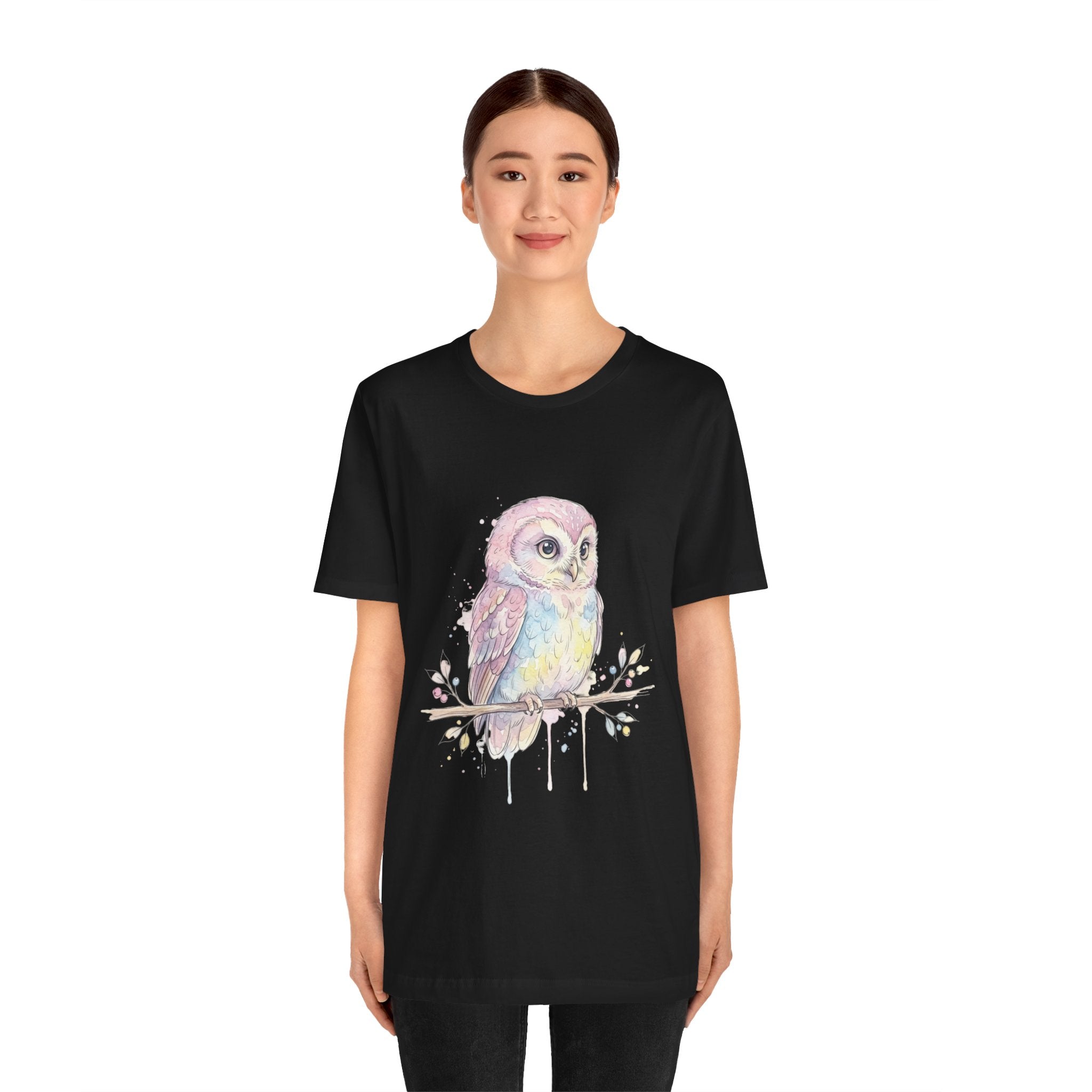 Watercolor Pastel Owl Tee — Dreamy Calming Owl T-Shirt