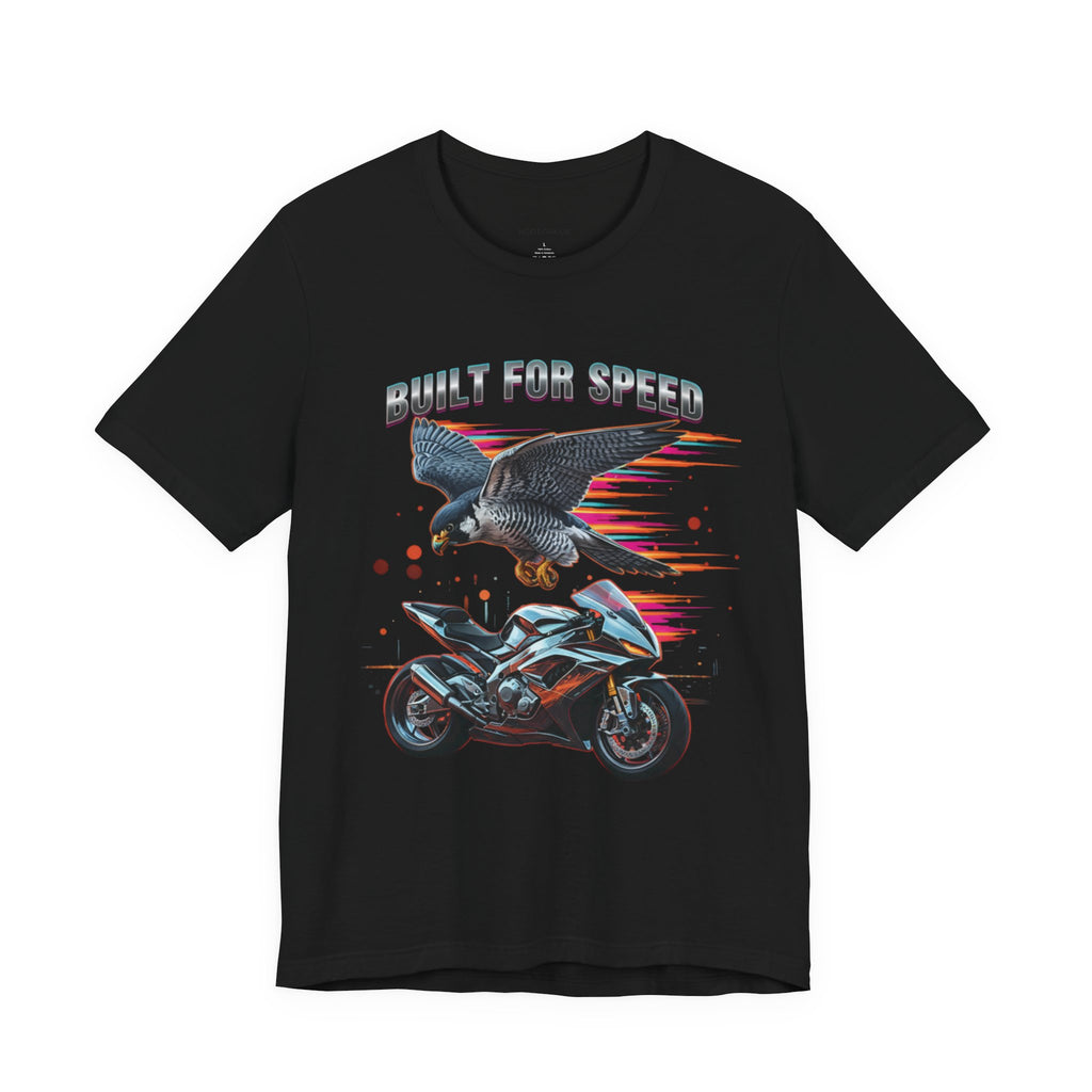 Falcon Flying above a Sportbike Tee | Built for Speed